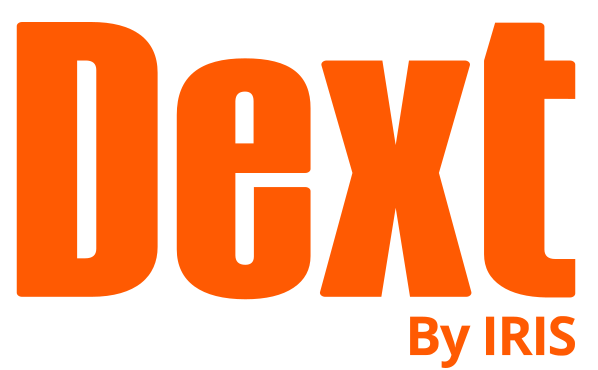 Dext logo in bold orange, promoting small business accounting Calgary services by IRIS